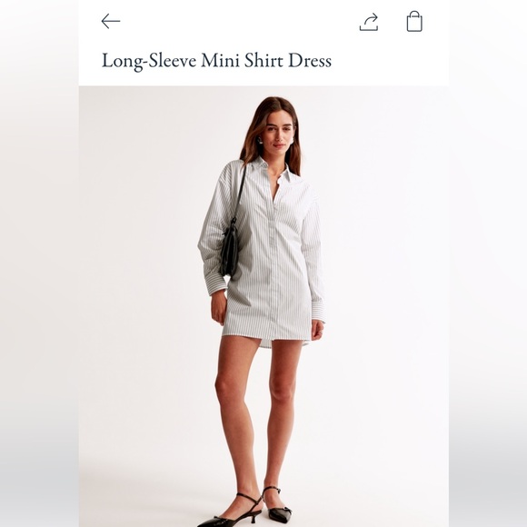 Abercrombie & Fitch Dresses & Skirts - Abercrombie, long sleeve shirt, mini dress, blue, and white stripes